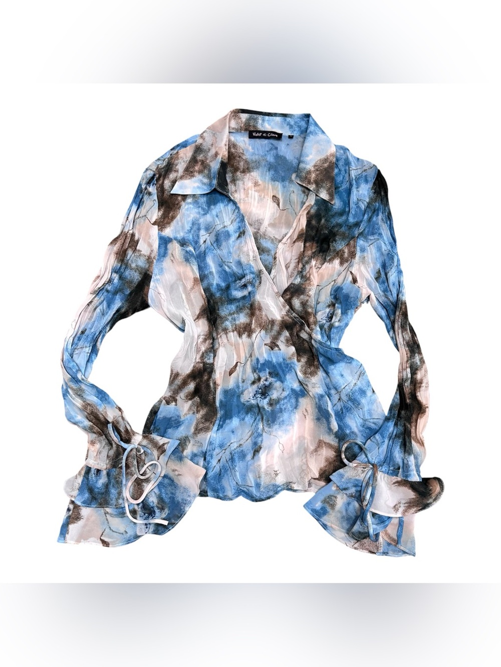Vintage Y2K Violet & Claire Floral Sheer Blouse